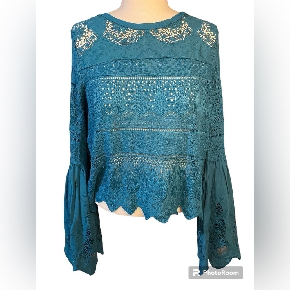 Free People Once Upon a Time turquoise top size s - Picture 6 of 10